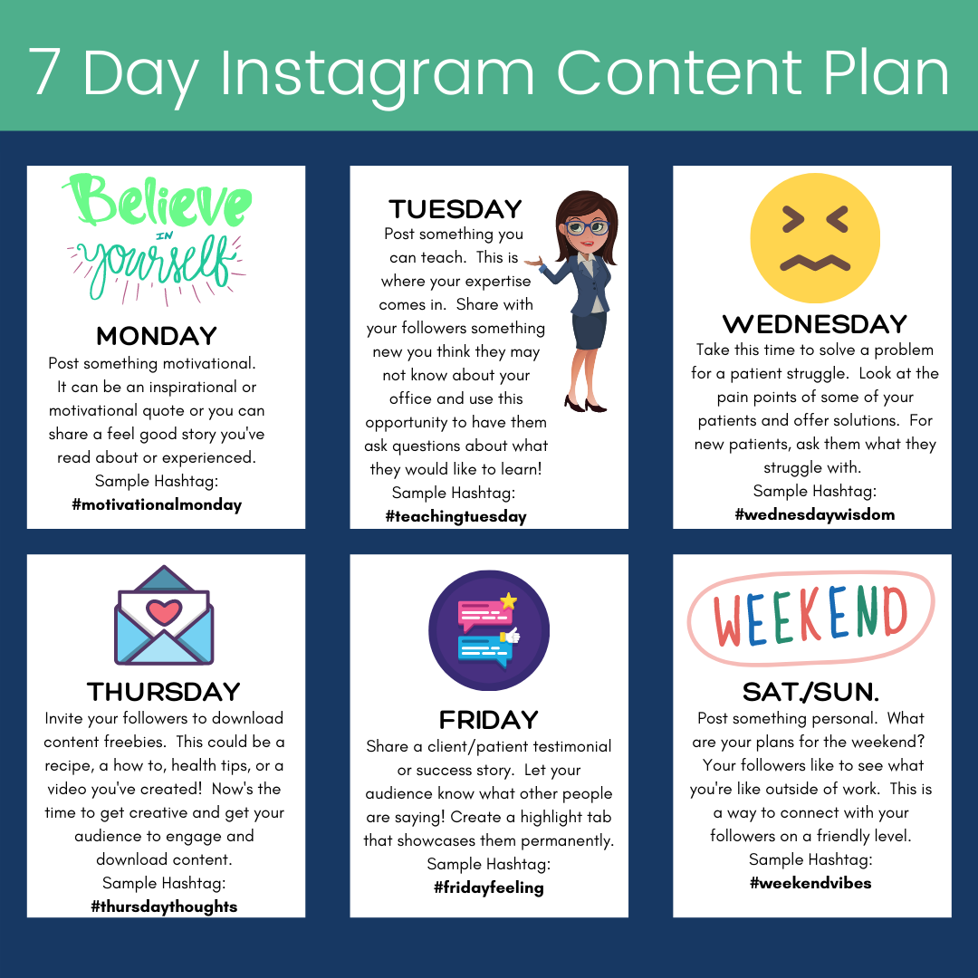 7-Day Instagram Post Plan for Doctors